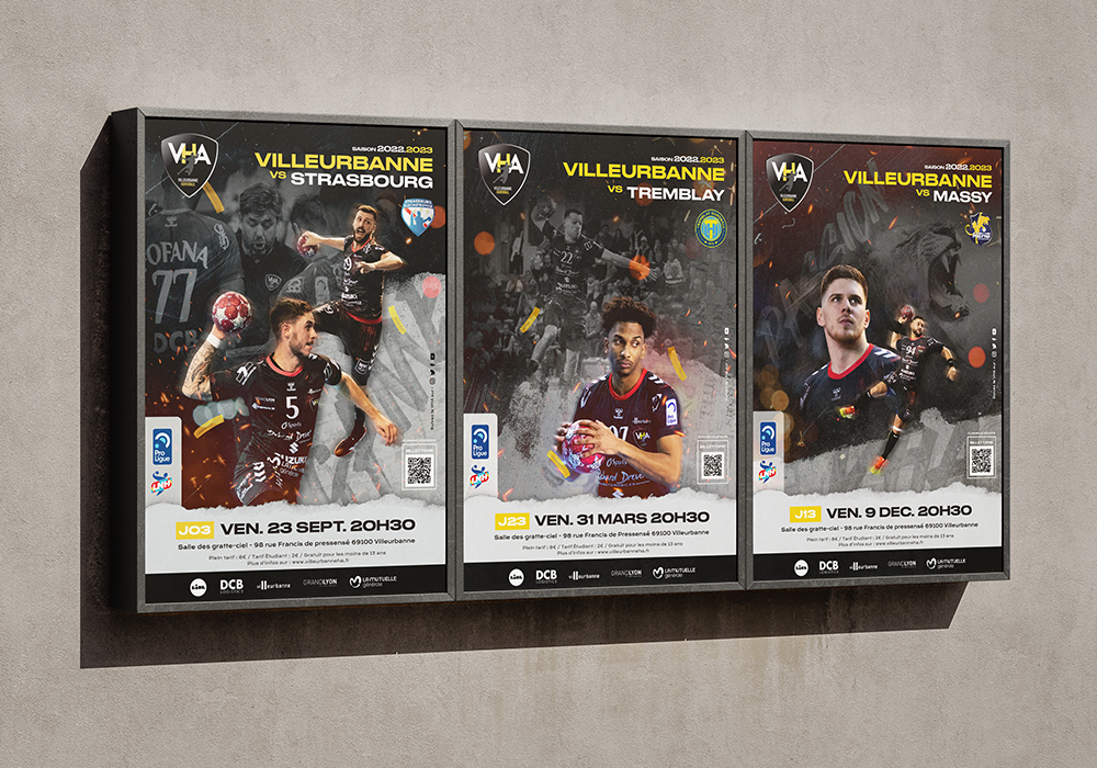 3 affiches de match pour le club du VHA