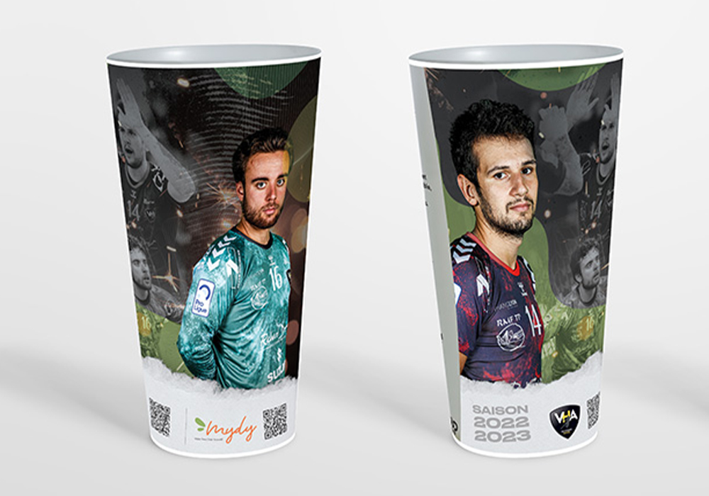 Design d'ecocup pour le club de handball de villeurbanne