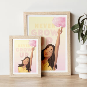 Illustration acidulée : "Never Grow Up"